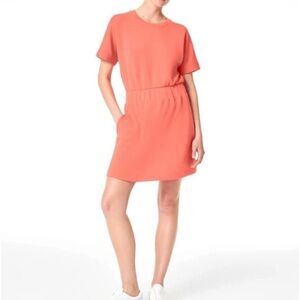 Spanx AirEssentials Cinched Scuba T-Shirt Summer Dress Sunset Peach